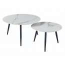 Комплект SIGNAL KORA D (2 стола журнальных) белый/черный мат